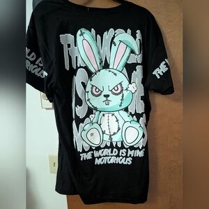 NWT Fresh laundry Black Graphic Bunny T-Shirt